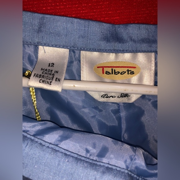 Talbots| Pure Silk Pants {Size 12} Color Baby Blue - Picture 2 of 5